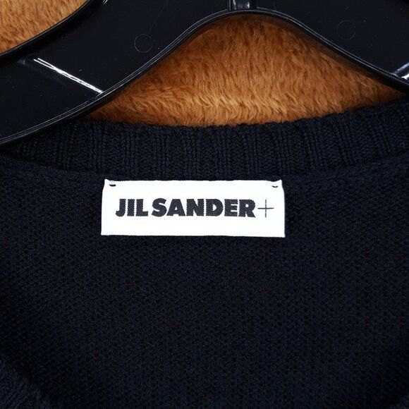 JIL SANDER Sweater Mens Size 52 Black Pullover Crew Extrafine Virgen Wool $690 - Picture 4 of 12